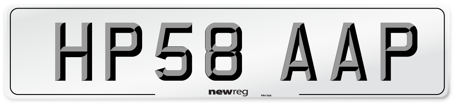 HP58 AAP Number Plate from New Reg